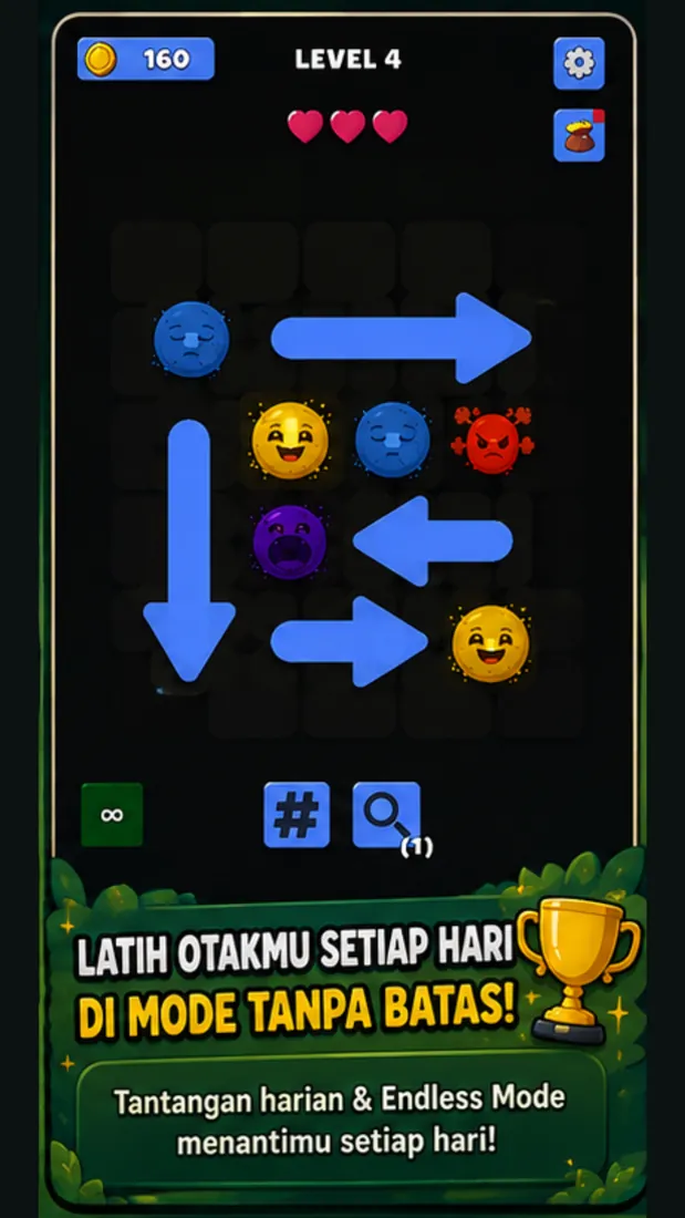 Gameplay Mood Arrow: kemenangan level